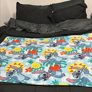 Disney Blue and Yellow Stitch Throw Blanket